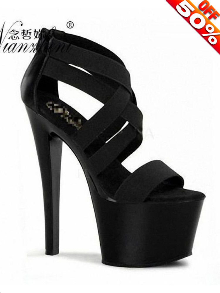17cm Heeled Sandals Black pole - Crossfit G 评论和价格